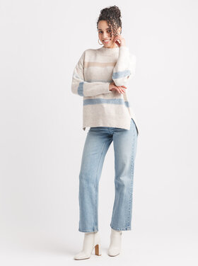 Papillon Papillon - Striped Mock Neck Sweater