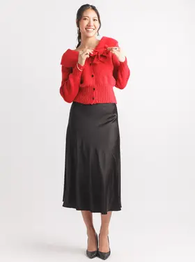 Papillon Papillon - Boat Neck Cropped Cardigan w/Buttons