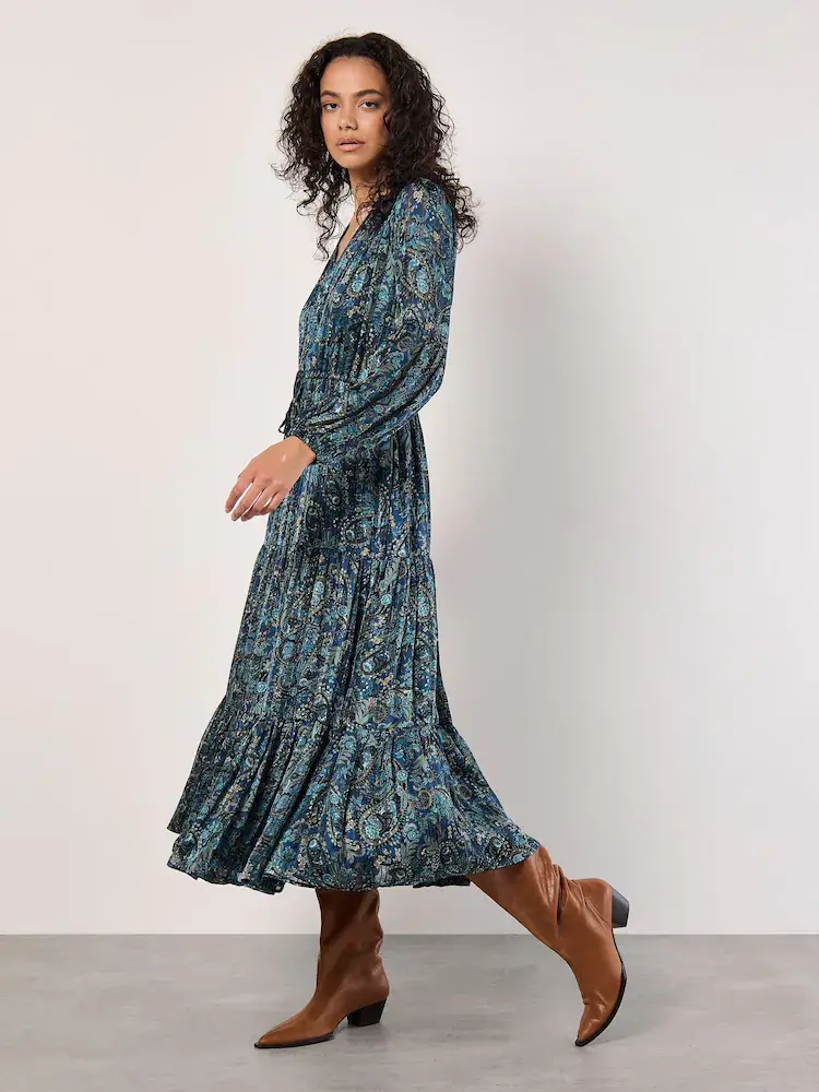Apricot Apricot - Painterly Paisley Midi Dress