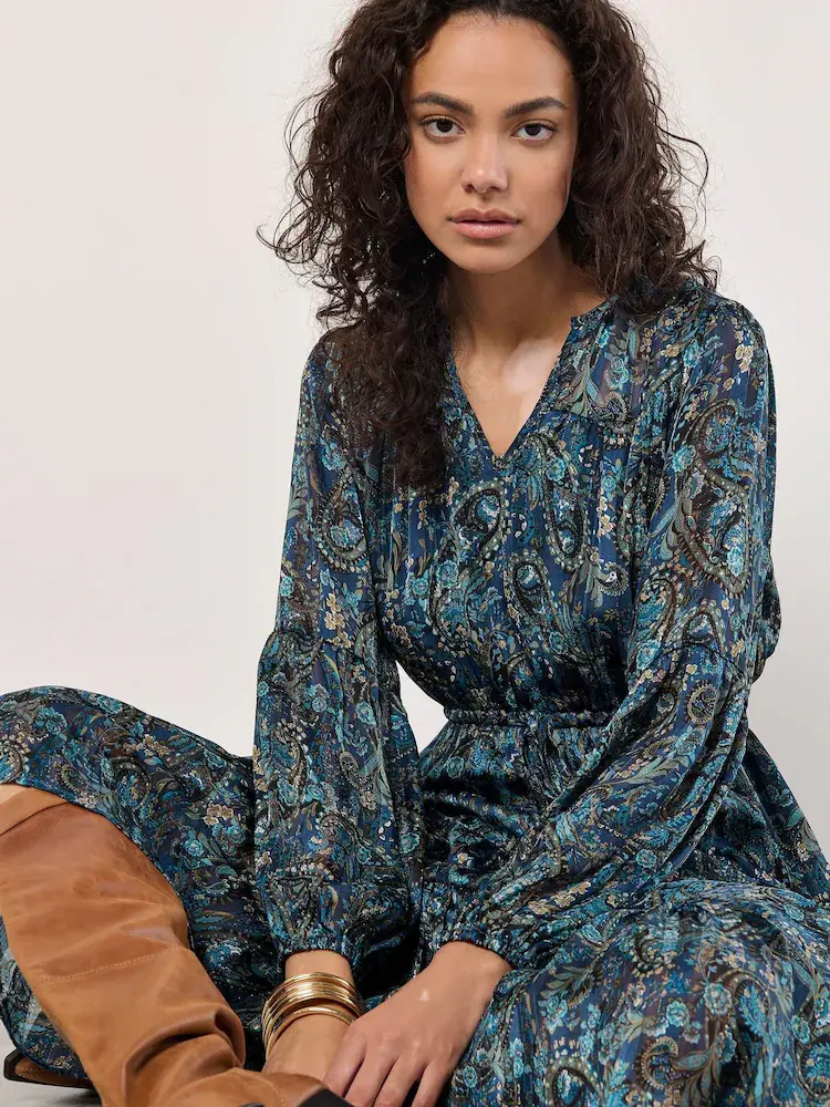 Apricot Apricot - Painterly Paisley Midi Dress