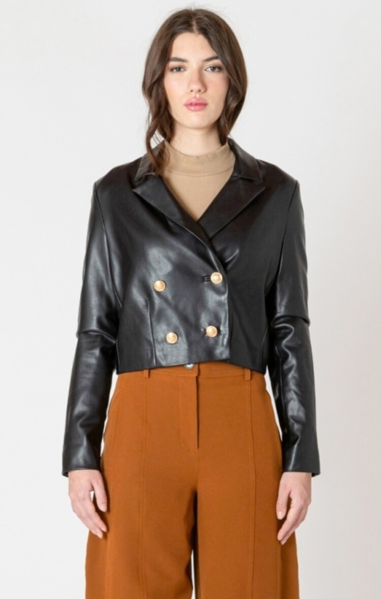 Black Tape Black Tape - Faux Leather Crop Jkt