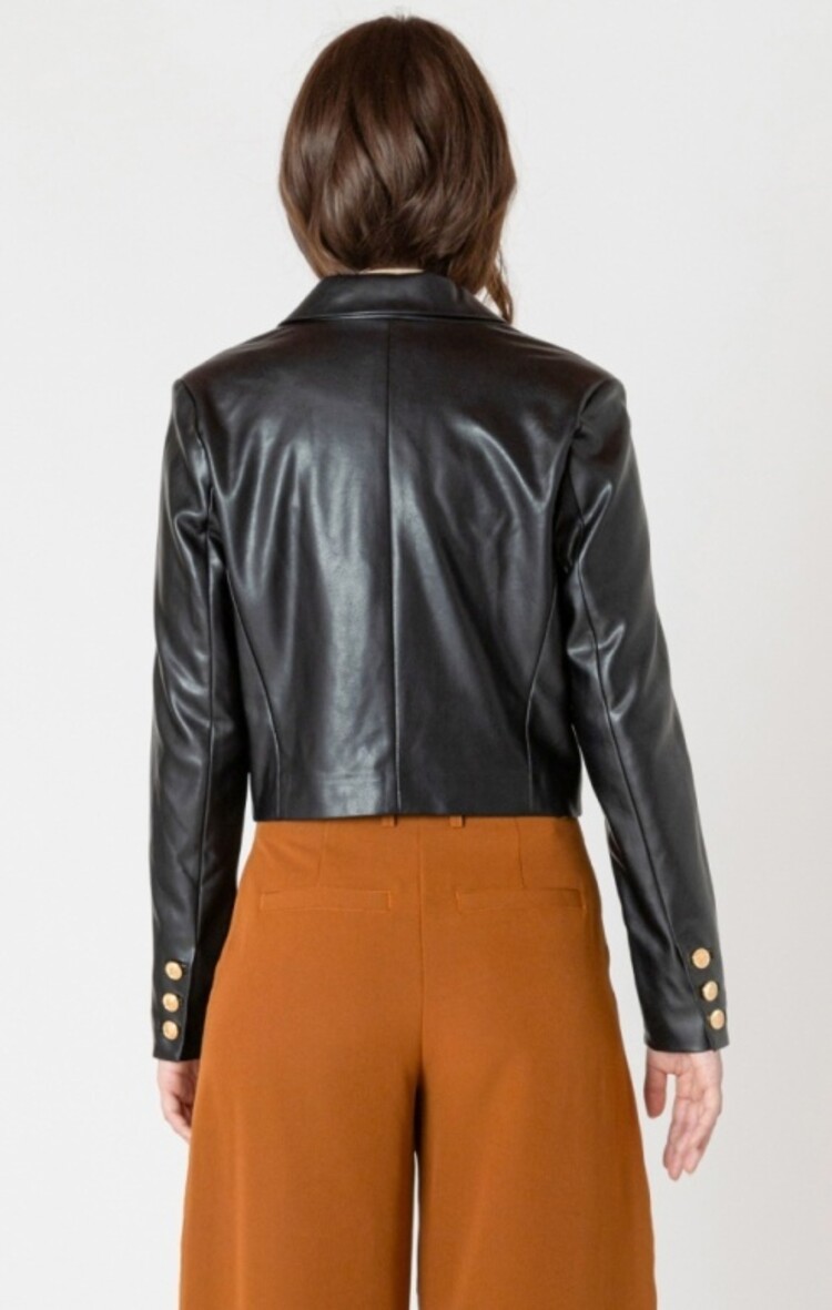 Black Tape Black Tape - Faux Leather Crop Jkt