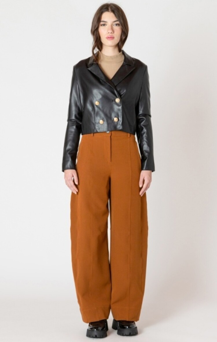 Black Tape Black Tape - Faux Leather Crop Jkt