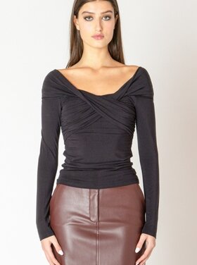 Black Tape Black Tape - Crossover Off Shoulder Top