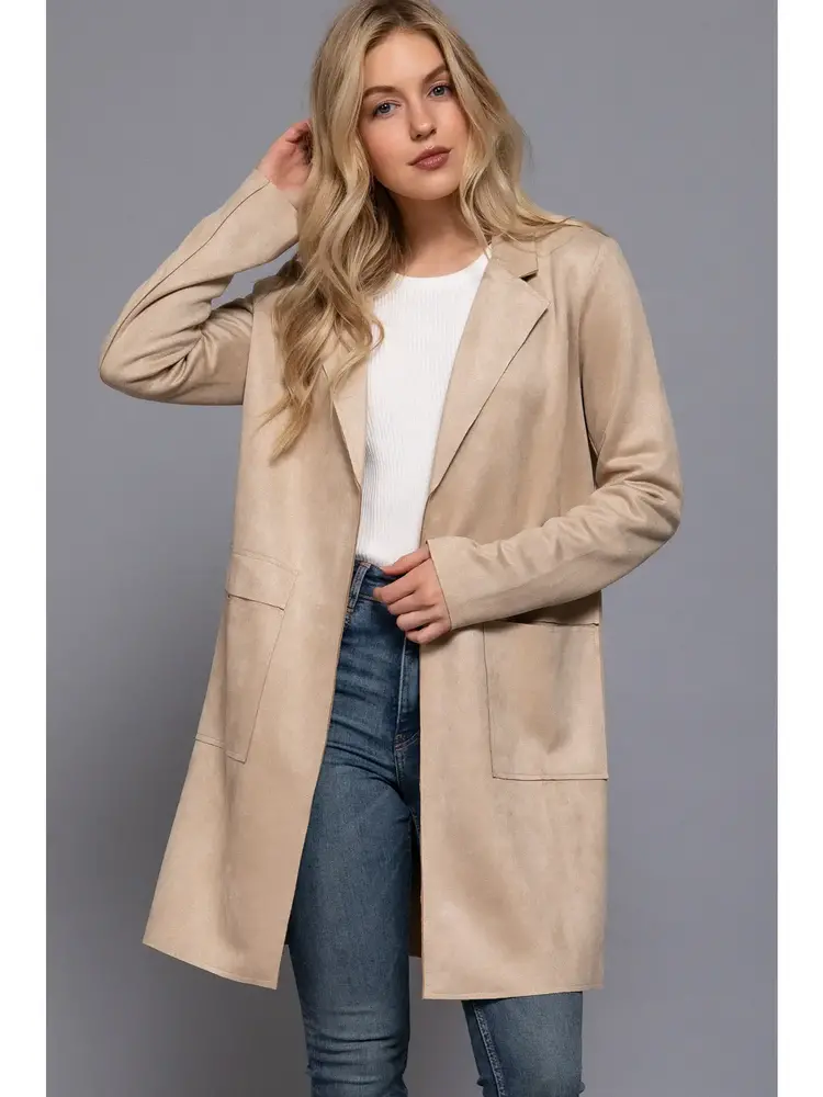 Active USA Active - Faux Suede long Line Jacket