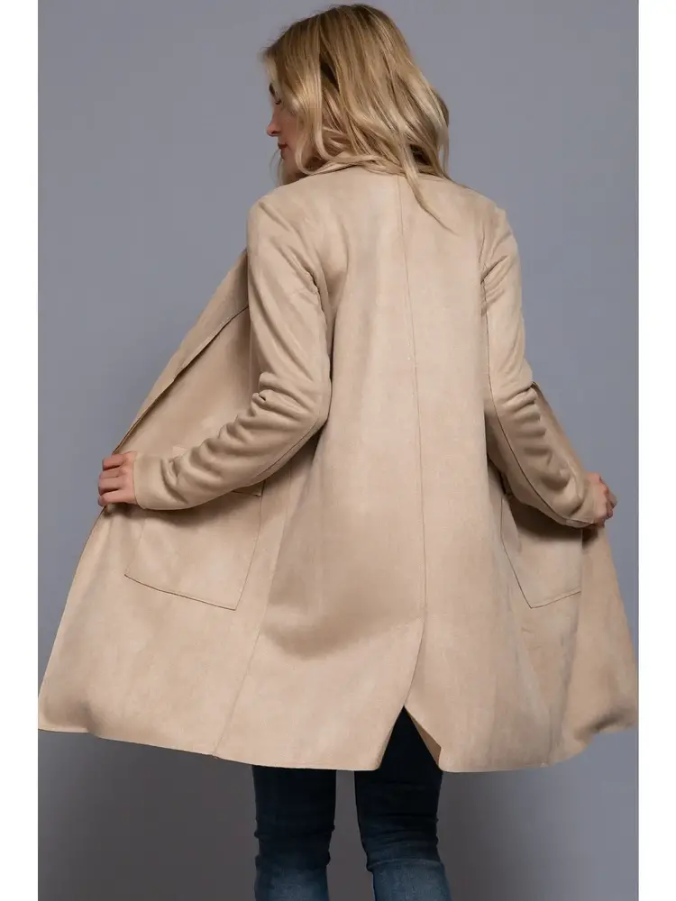 Active USA Active - Faux Suede long Line Jacket