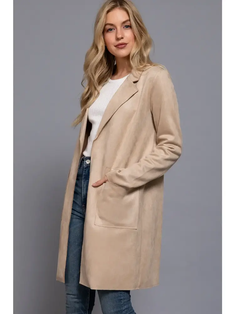 Active USA Active - Faux Suede long Line Jacket