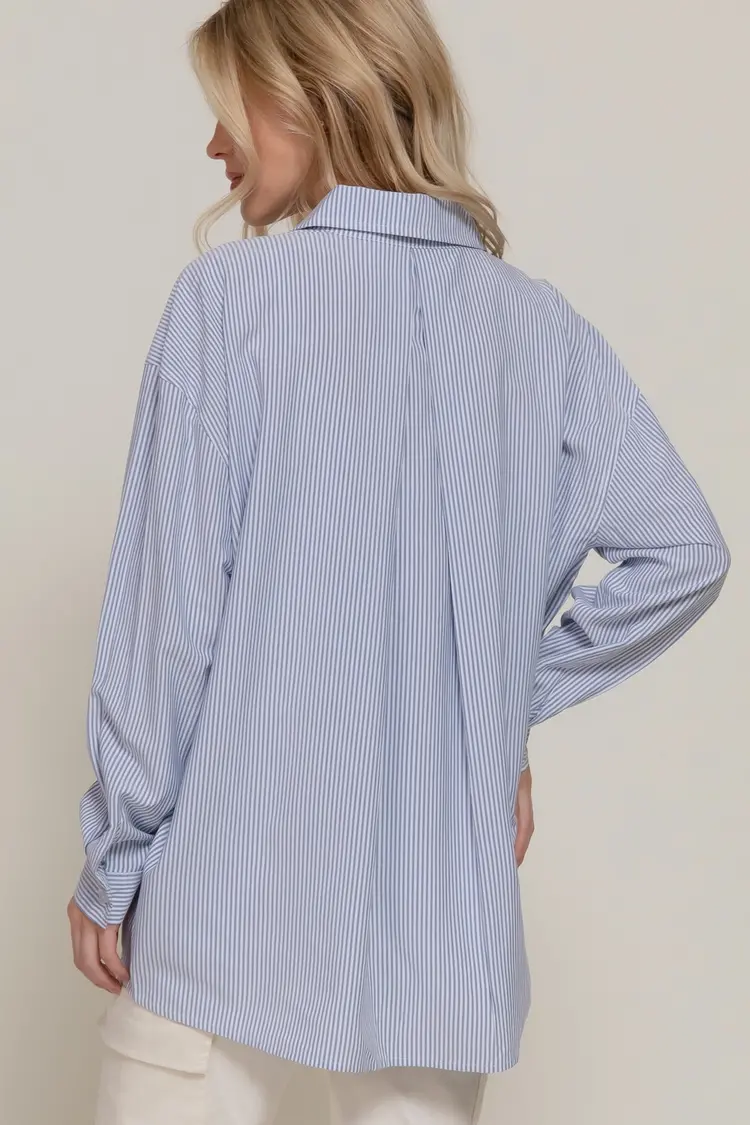 Active USA Active - Oversize Stripe Button Down