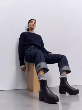 Fit Flop Fit Flop - Platform Leather Heeled Ankle Boot