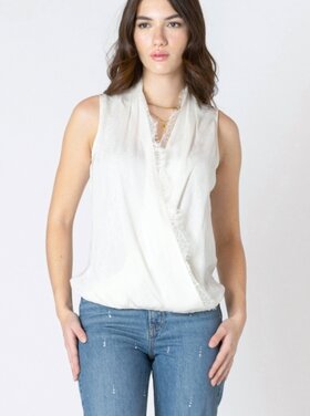 Black Tape Black Tape - Lace Insert Wrap Blouse