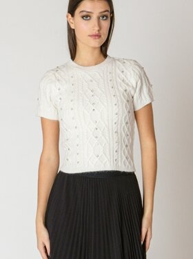 Black Tape Black Tape - Embellished Cable Sweater