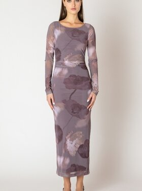 Black Tape Black Tape - Printed Mesh Maxi Dress