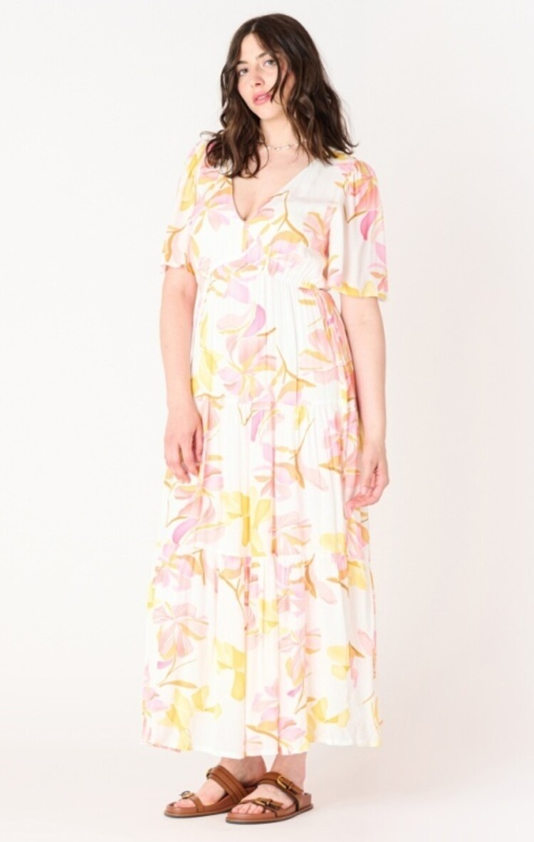 Black Tape Black Tape -Flutter Sleeve Tiered Maxi Dress