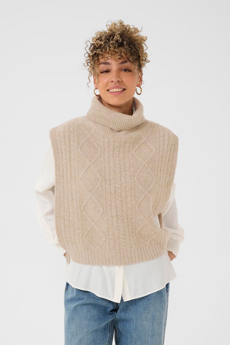 Cream Cream - FRINA Knit Slipover w Tie Sides
