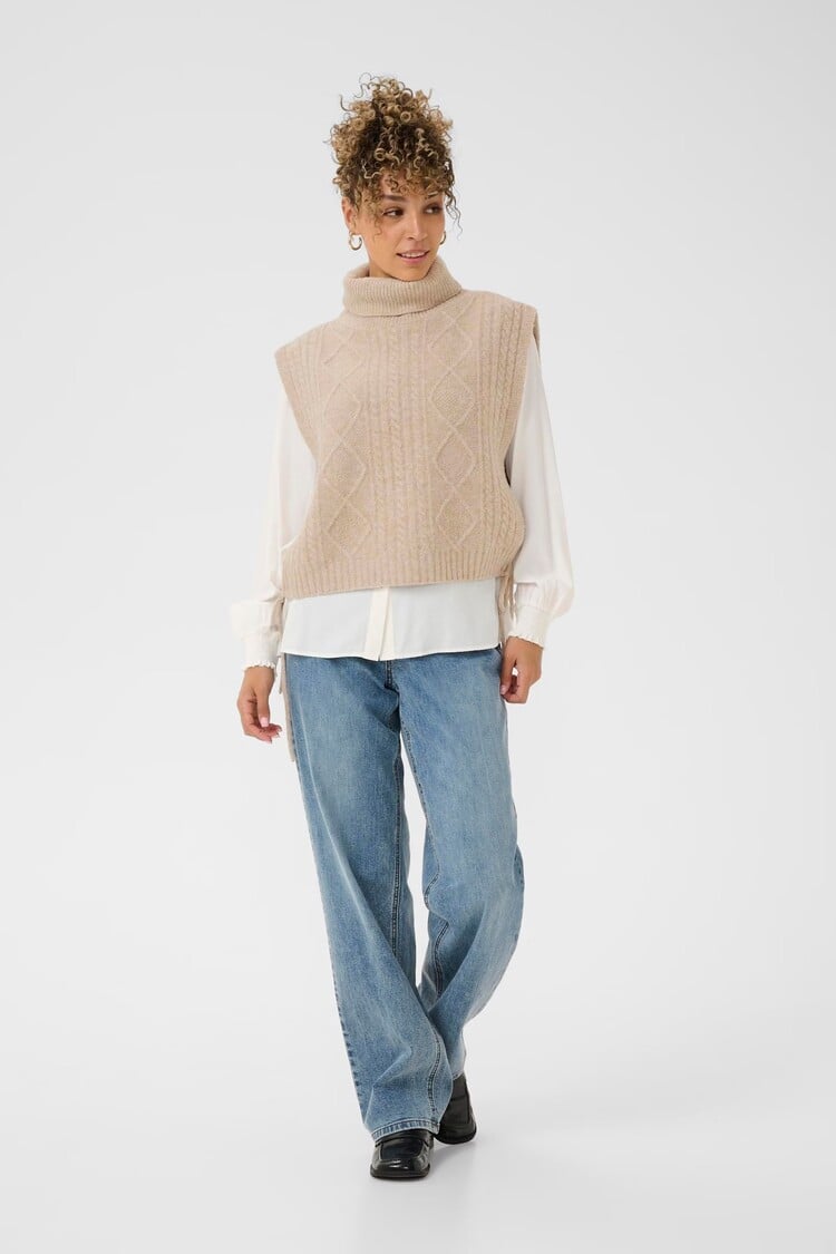 Cream Cream - FRINA Knit Slipover w Tie Sides