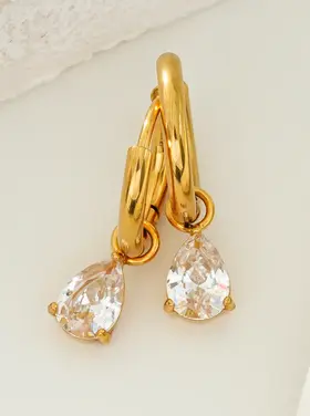 Hackney Nine Hackney Nine - ANNAPOLIS Drop  Zirconia Earring Gold