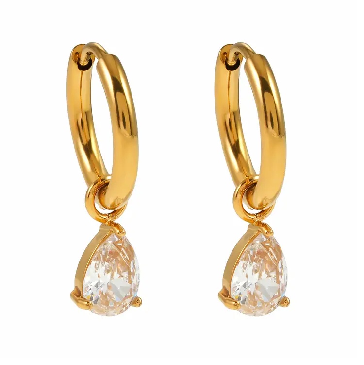Hackney Nine Hackney Nine - ANNAPOLIS Drop  Zirconia Earring Gold