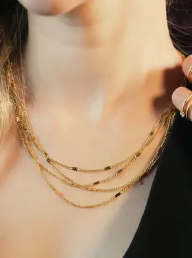 Hackney Nine Hackney Nine - MORIA Layered 4 Strand Gold