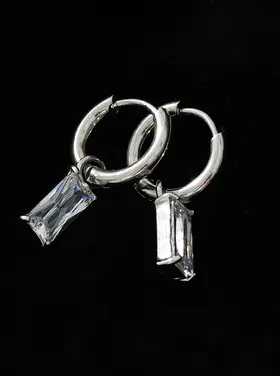 Hackney Nine Hackney Nine - CACA Clear Crystal Drop Earring Silver