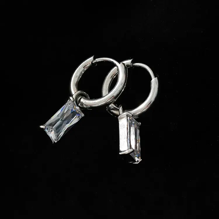 Hackney Nine Hackney Nine - CACA Clear Crystal Drop Earring Silver