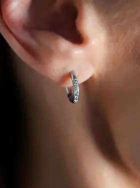 Hackney Nine Hackney Nine - DARCI Zirconia Mini Silver Hoop Earring