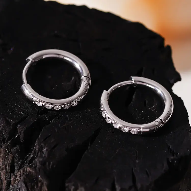 Hackney Nine Hackney Nine - DARCI Zirconia Mini Silver Hoop Earring