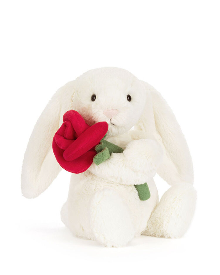Jellycat Jellycat - Cream Bunny W/ Rose