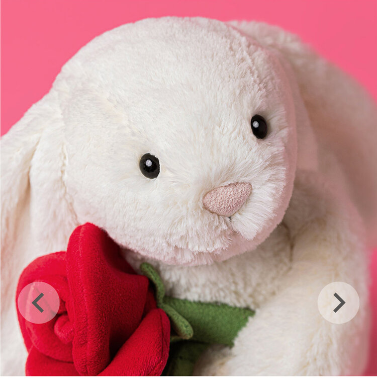 Jellycat Jellycat - Cream Bunny W/ Rose