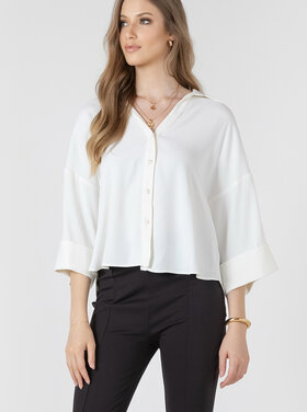 Black Tape Black Tape - Cuffed Button Front Blouse