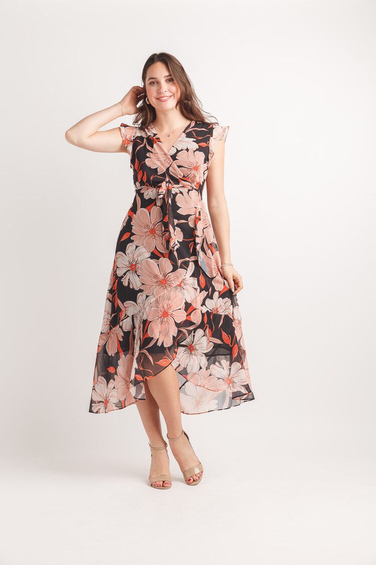 Papillon Papillon - Floral Georgette High Low Dress