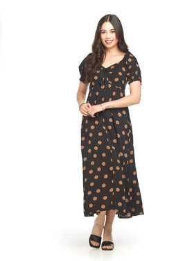Papillon Papillon - Polka Dot OTS V Neck Dress