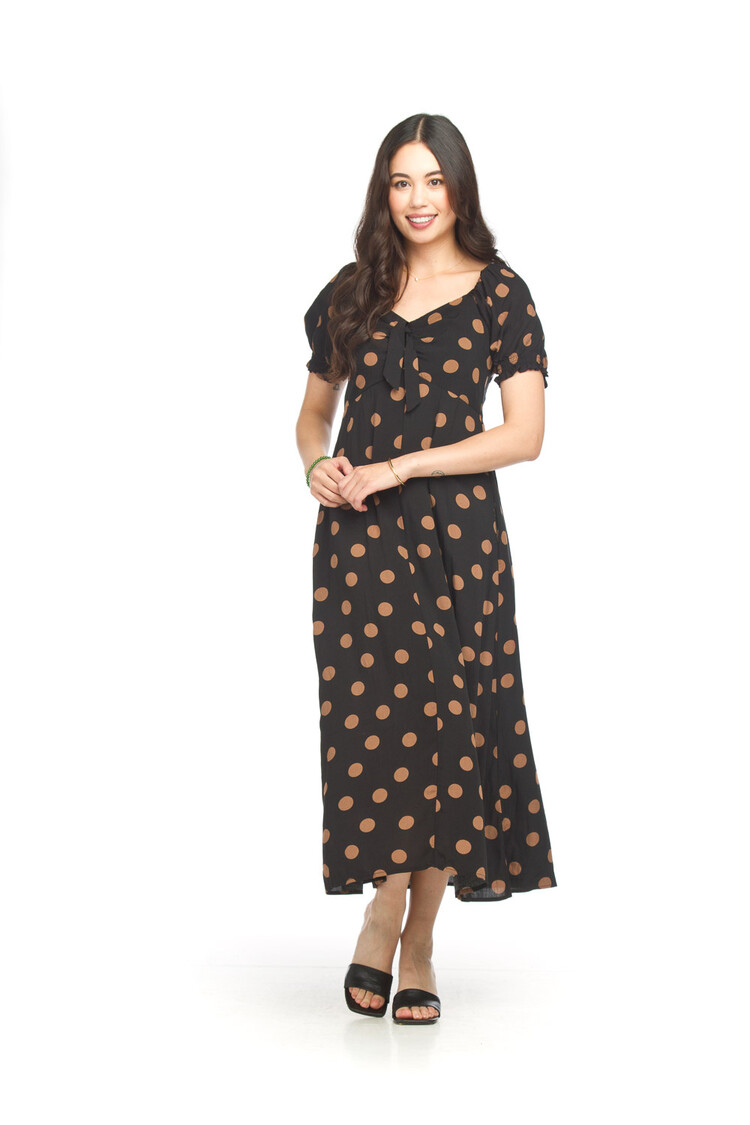 Papillon Papillon - Polka Dot OTS V Neck Dress