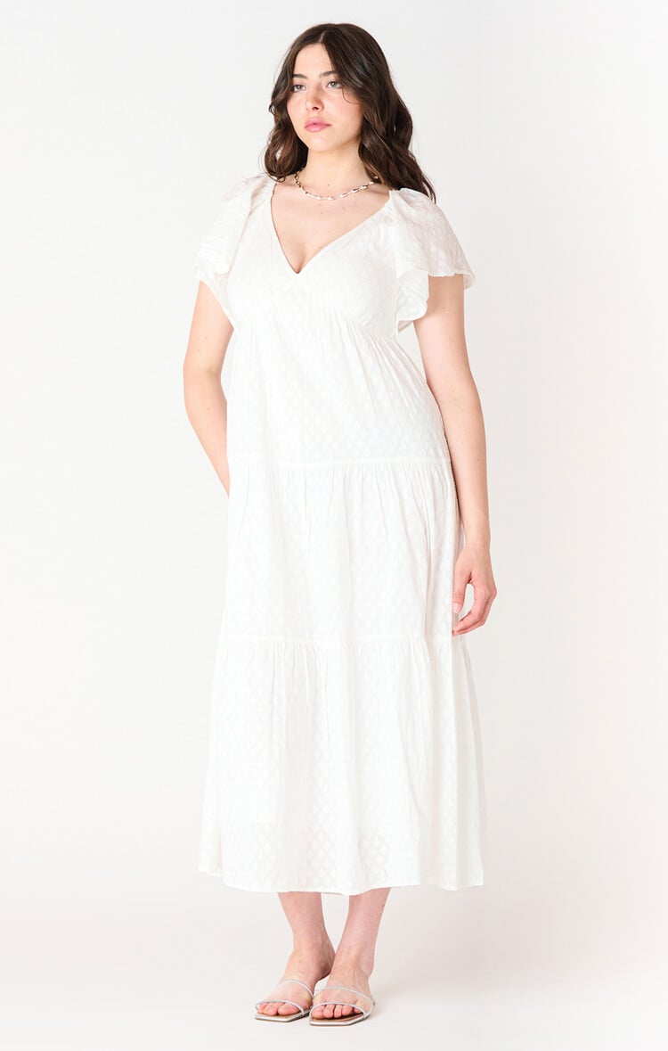 Black Tape Black Tape - Flutter Slv Tie Back Midi Dress