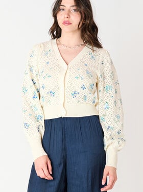 Black Tape Black Tape - Pointelle Embroidered Cardigan