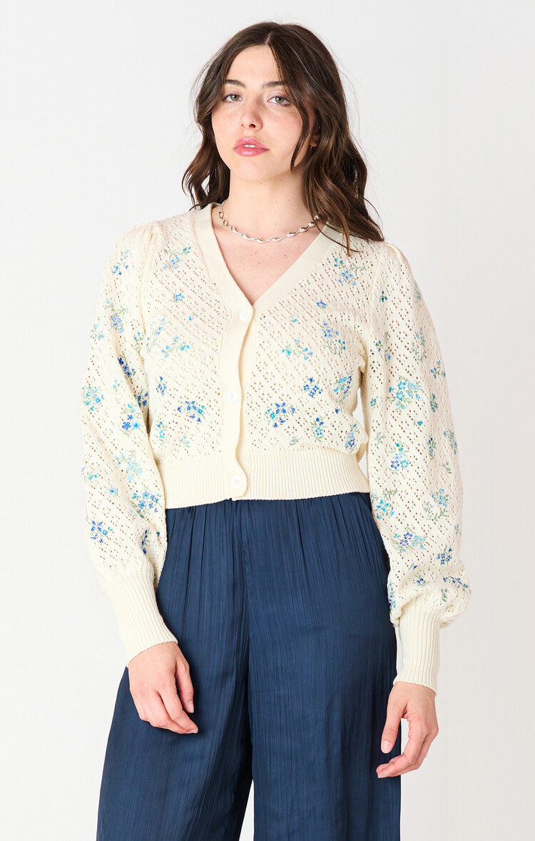 Black Tape Black Tape - Pointelle Embroidered Cardigan