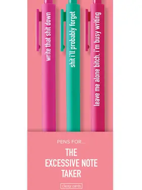 Classy Cards Classy Cards - Excessive Note Taker Pens