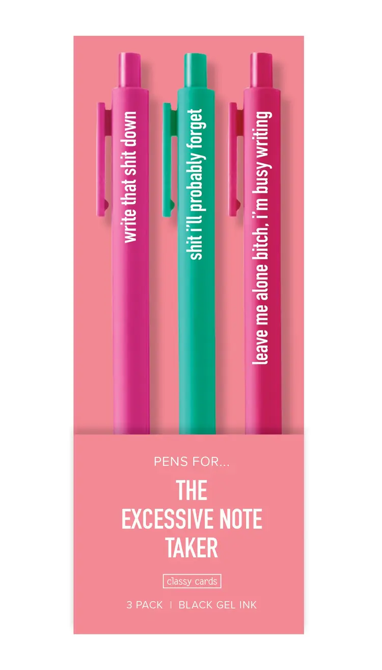 Classy Cards Classy Cards - Excessive Note Taker Pens