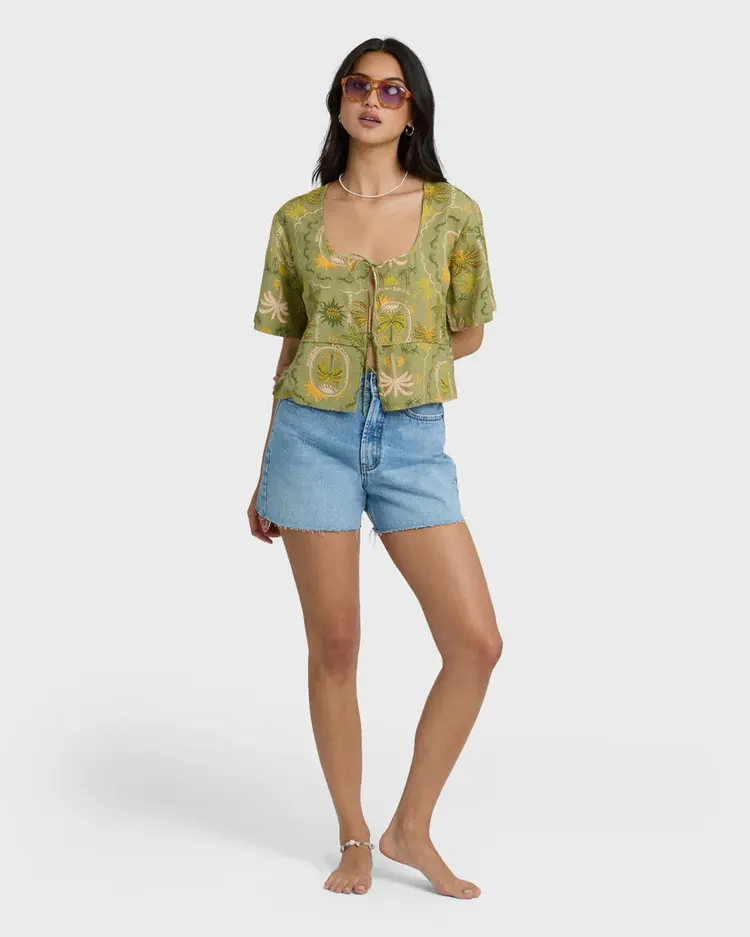 Billabong Billabong - Totally Tropic SS Tie Front Top