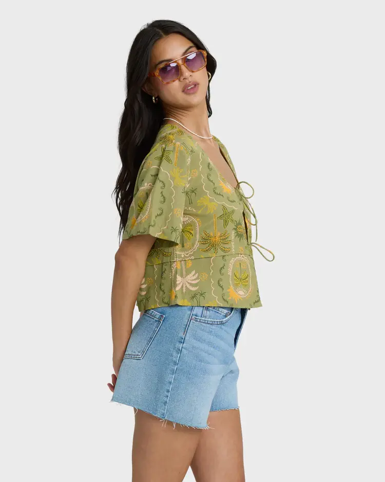 Billabong Billabong - Totally Tropic SS Tie Front Top