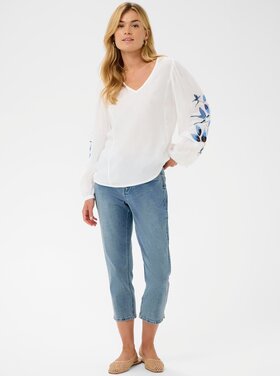 Cream Cream - FLORIZA  Printed LS Blouse