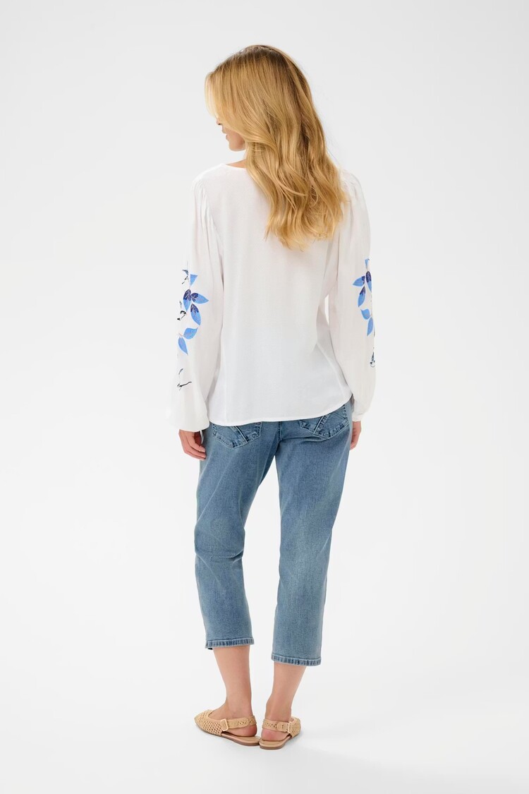 Cream Cream - FLORIZA  Printed LS Blouse