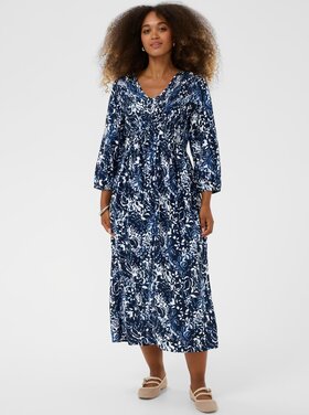 Cream Cream - TIAH Printed 3/4 SLV Dress