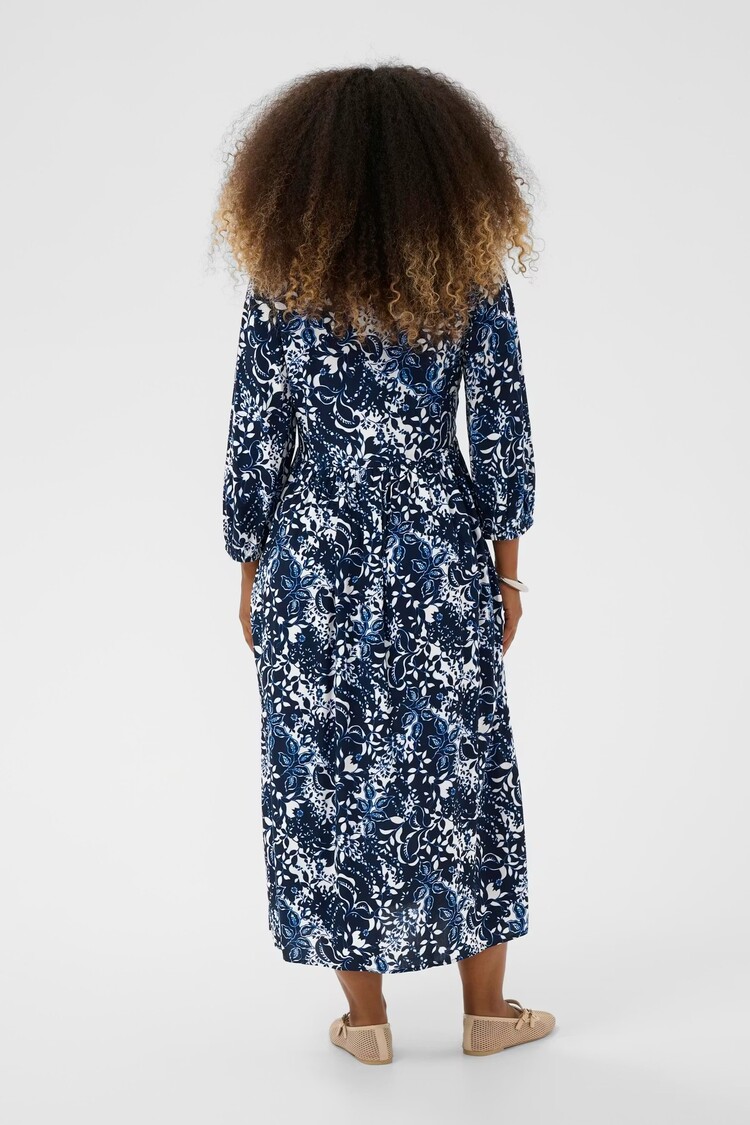 Cream Cream - TIAH Printed 3/4 SLV Dress