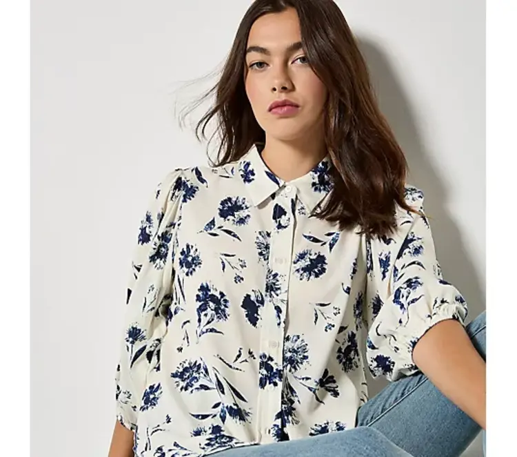 Apricot Apricot - Pressed Daisy Vol Slv Shirt