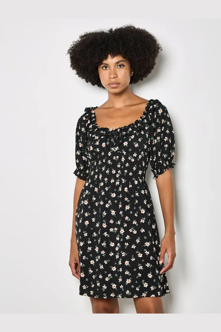 Apricot Apricot - Floral Milkmaid Frill Dress