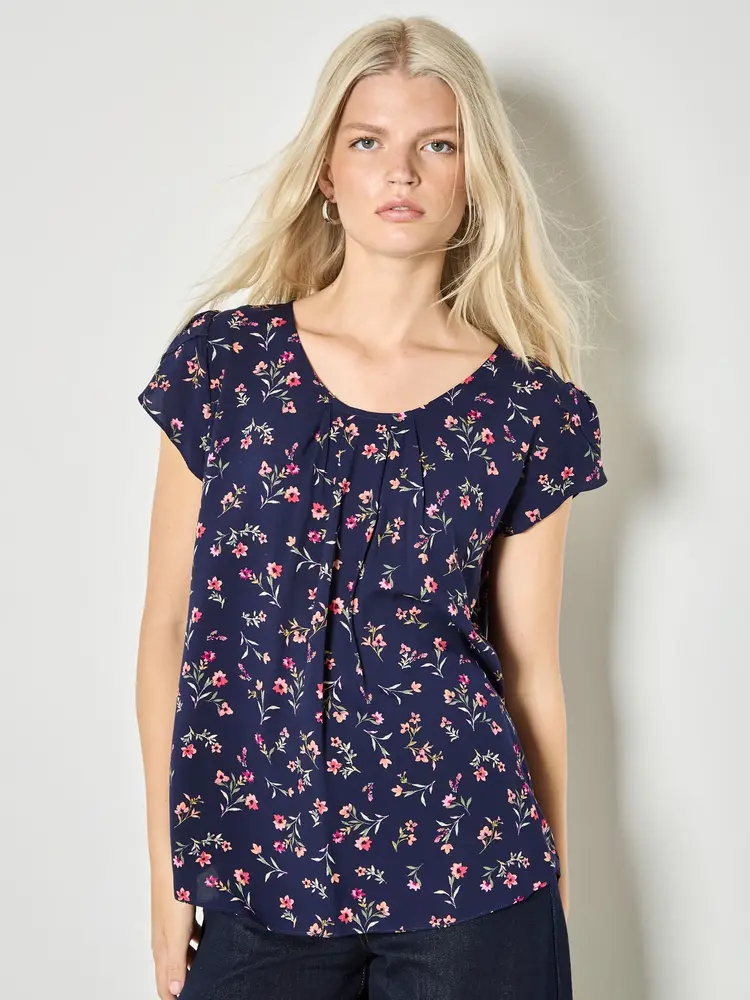 Apricot Apricot - Ditsy Print Tulip Slv SS Top