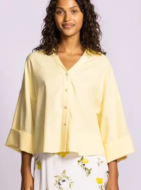 Pink Martini Pink Martini -  SS CHARLIE Collared Button Top