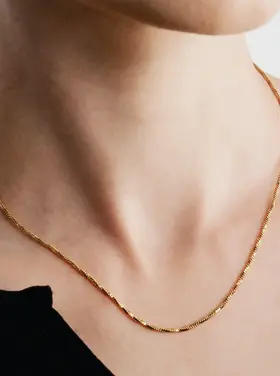 Hackney Nine Hackney Nine - SKAGWAY Twisted Texture Necklace Gold