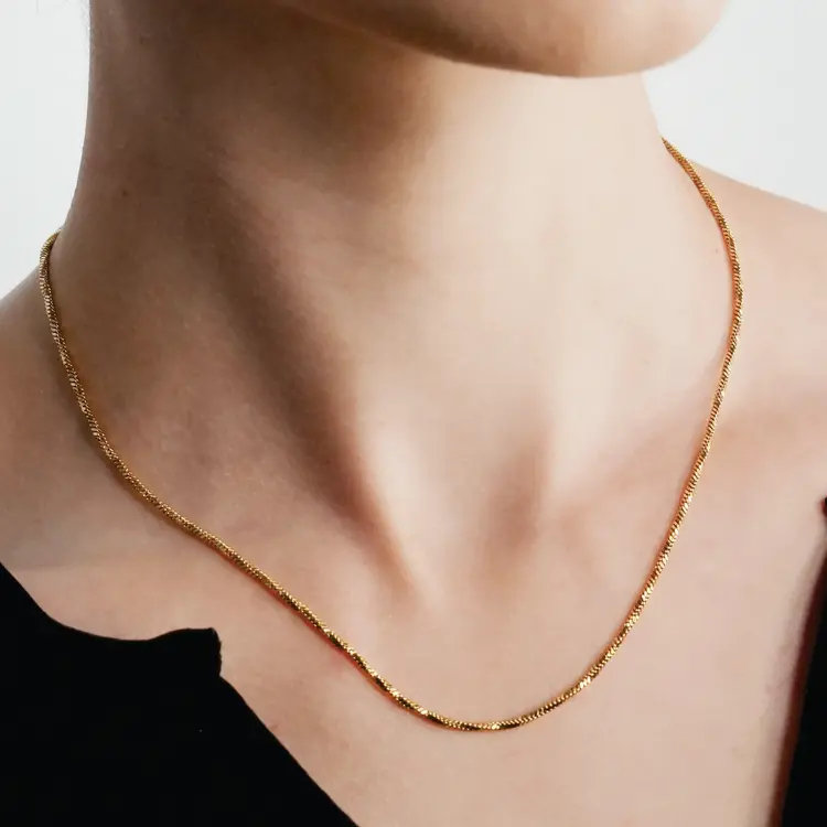 Hackney Nine Hackney Nine - SKAGWAY Gold Twisted Texture Necklace