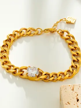 Hackney Nine Hackney Nine - JATDAL Link Bracelet w/Dazzling Moissanite G